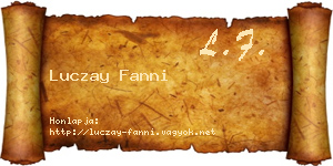 Luczay Fanni névjegykártya